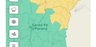 Emitieron alerta amarilla por tormentas para este sábado y domingo