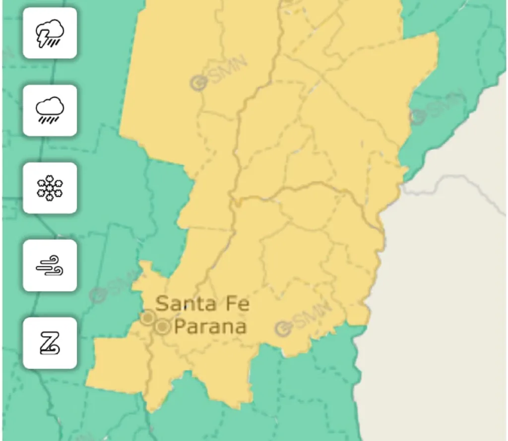 Emitieron alerta amarilla por vientos fuertes para este viernes
