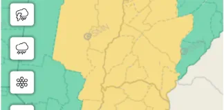 Emitieron alerta amarilla por vientos fuertes para este viernes