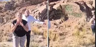 Multa millonaria y trabajo comunitario para turistas que vandalizaron rocas en Mendoza