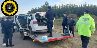 Personal caminero recuperó el vehículo usado en el robo a la estación Axion de Chajarí
