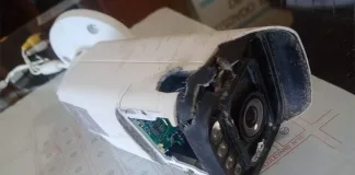 Dañaron una de las cámaras de video vigilancia