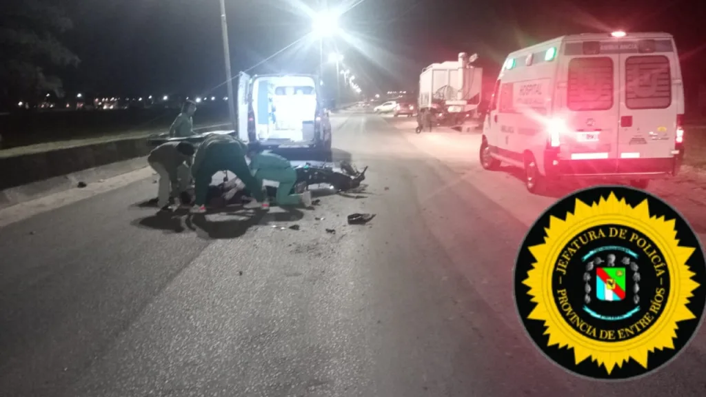 Motociclista con lesiones graves en siniestro vial en acceso a Concepción del Uruguay