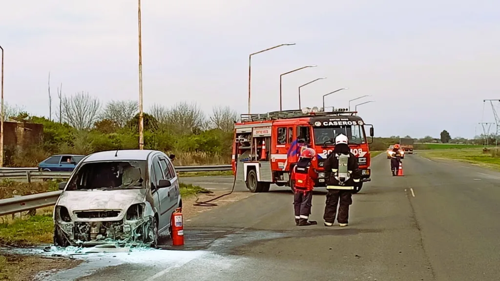 Incendio en Ruta 39, a la altura del ingreso al Palacio San José