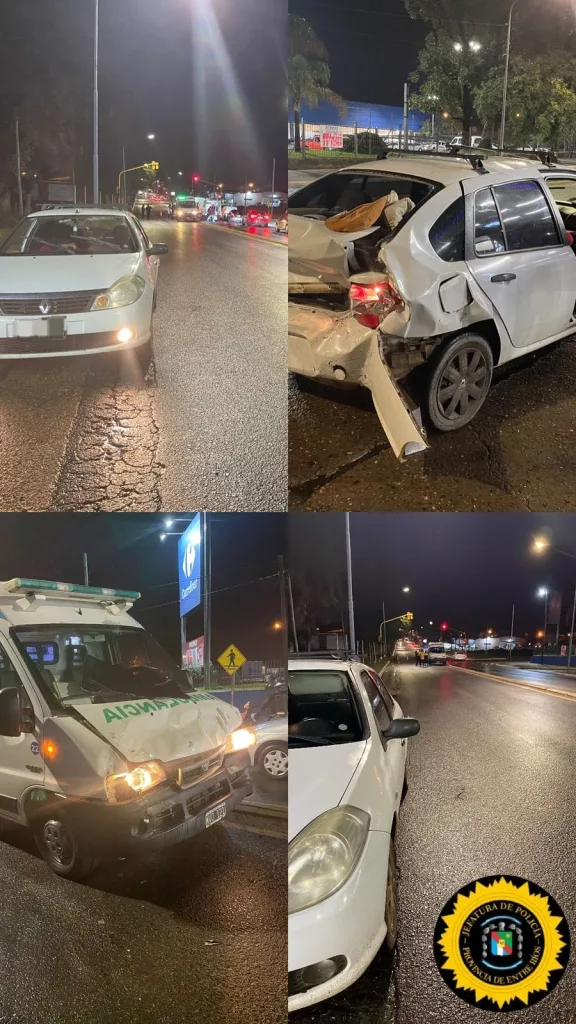 Choque entre una ambulancia y un automóvil dejó tres personas hospitalizadas