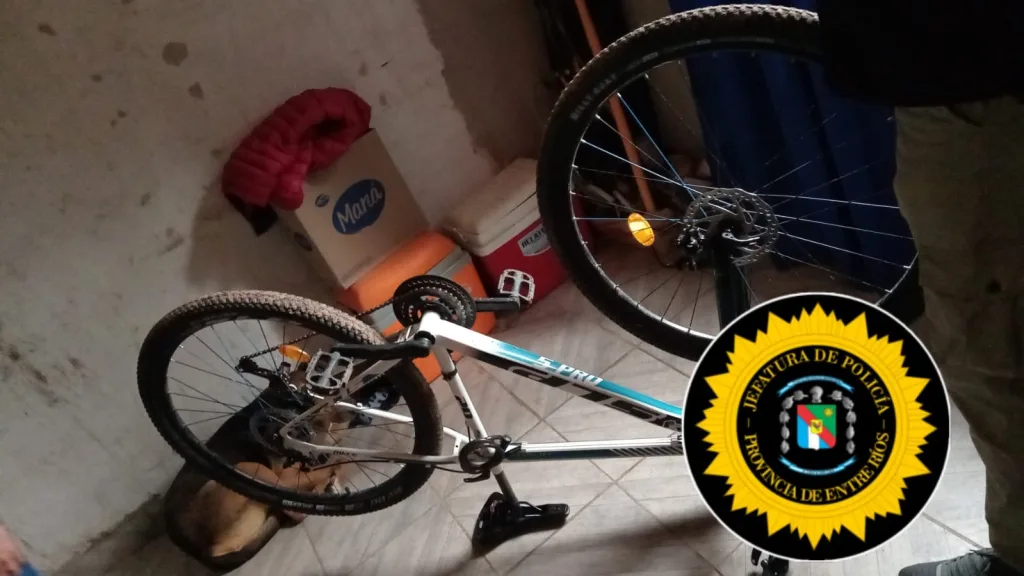 Recuperan bicicleta y celular robados tras allanamiento en vivienda de un menor