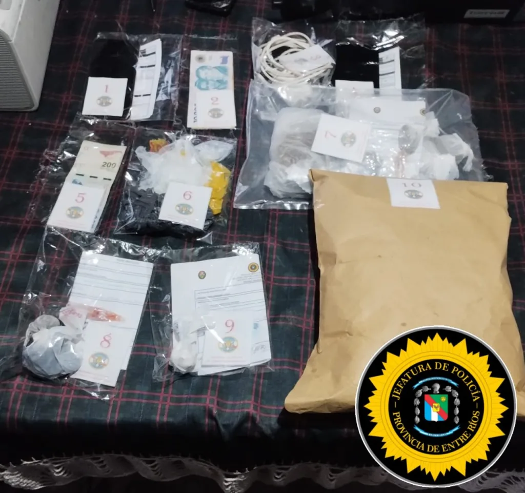 Allanamiento por narcomenudeo en Villaguay: detuvieron a un hombre y secuestraron droga lista para la venta