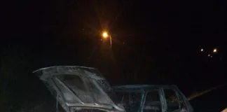 Un auto fue consumido por el fuego en plena autovía