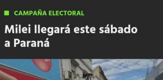 Milei visitará Paraná este sábado en el marco de la campaña legislativa 2025