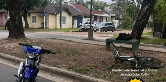 Colón: ciclista resultó con lesiones graves tras un siniestro vial