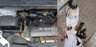 Principio de incendio en un vehículo en pleno centro