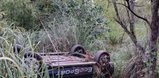 Violento vuelco en la Ruta 12: dos ocupantes se salvaron de milagro