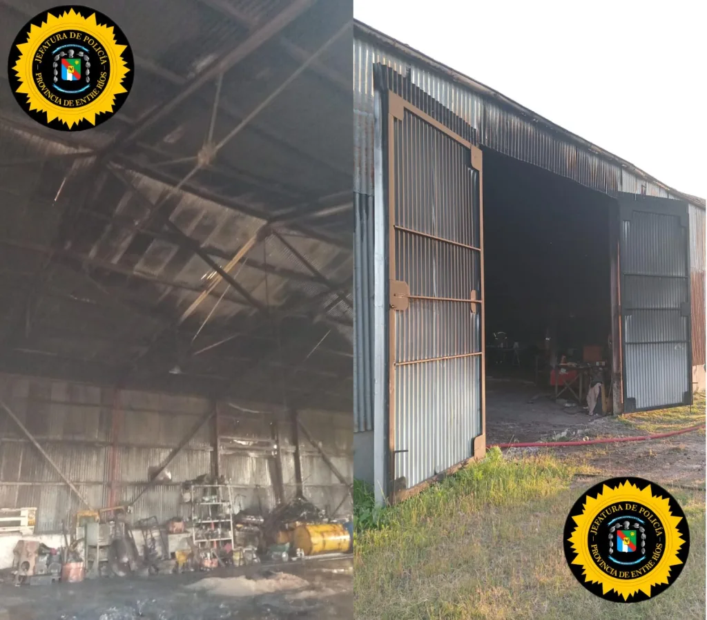 Incendio en galpón de Vialidad Provincial: una camioneta quedó destruida y otra sufrió daños