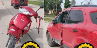 Un hombre terminó con una fractura luego de colisionar con un auto