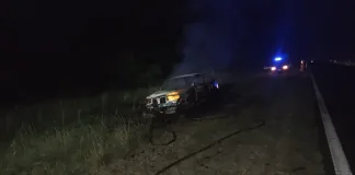 Incendio vehicular en la Autovía: un auto fue consumido por el fuego