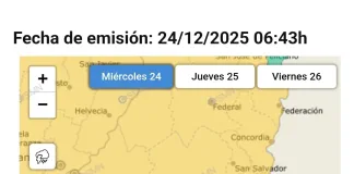 Alerta por tormentas en Entre Ríos durante la Nochebuena