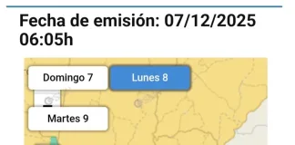 Emitieron alerta amarilla por lluvias y tormentas en la zona centro norte de la provincia para este lunes