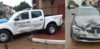 Un auto chocó con un patrullero: la conductora del vehículo estaba embarazada