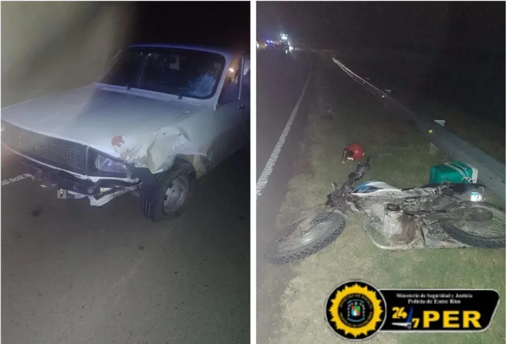 Ruta 11: motociclista gravemente herido tras impactar con un auto