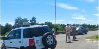 Siniestro vial en Ruta 4 y RN 14: tres personas resultaron lesionadas