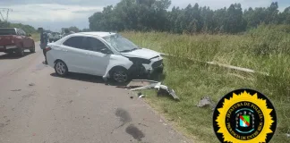 Despiste en Ruta 39: conductor hospitalizado tras chocar contra el guardarraíl