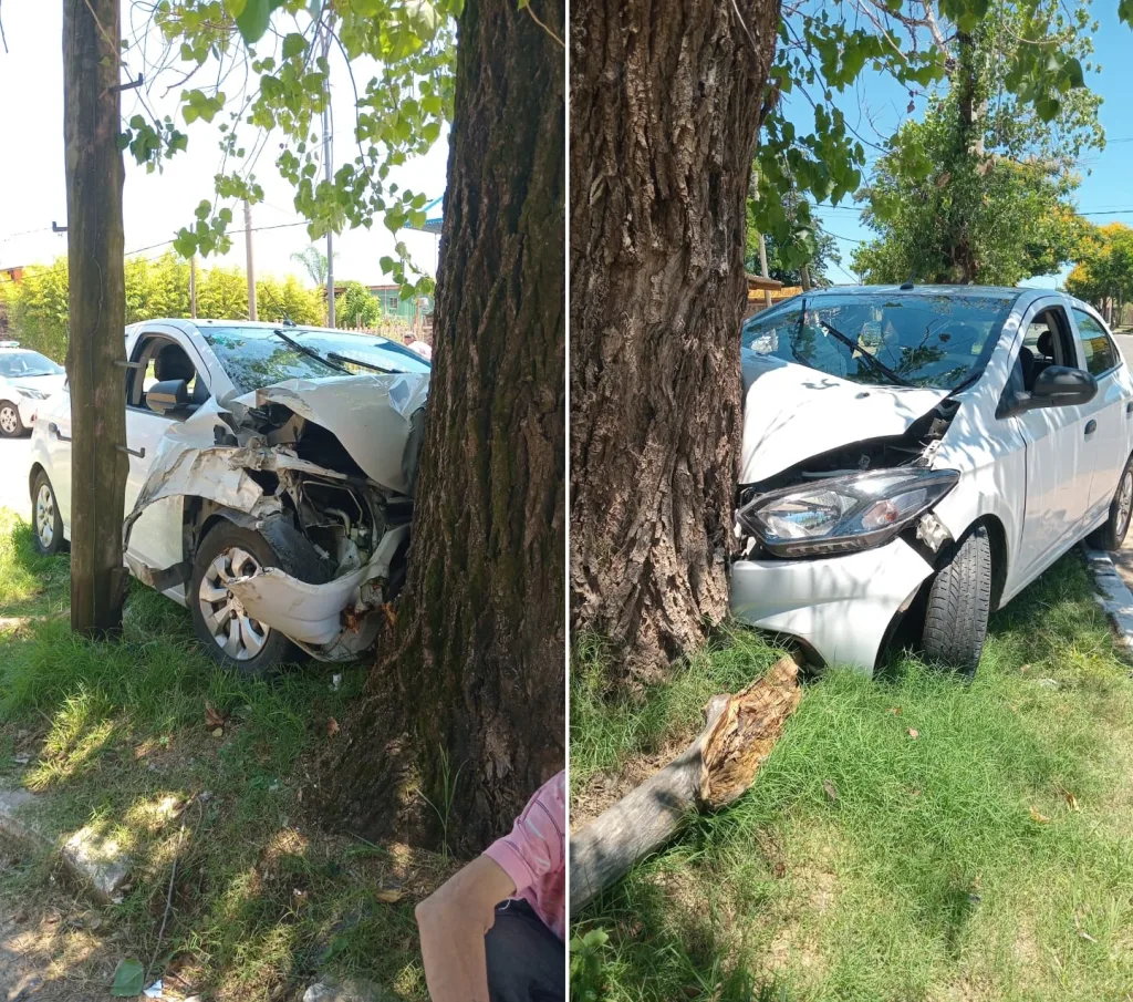 Despiste y choque de un automóvil dejó una mujer lesionada