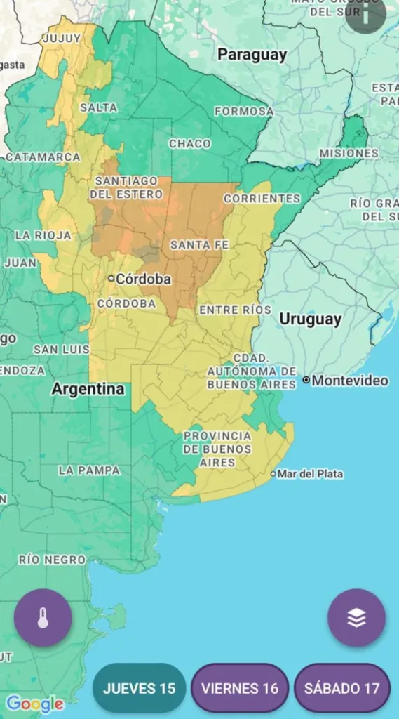 Alerta meteorológico por tormentas para este jueves