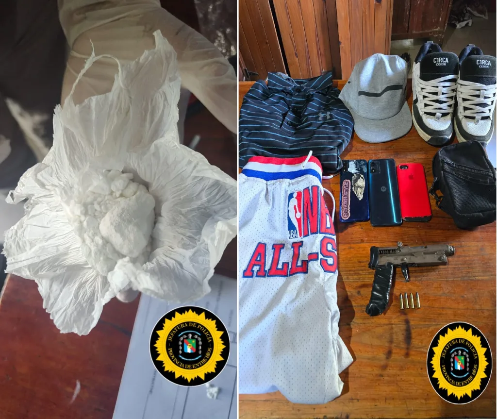 Rosario del Tala: allanamientos por robos permitieron secuestrar droga, un arma casera y un auto