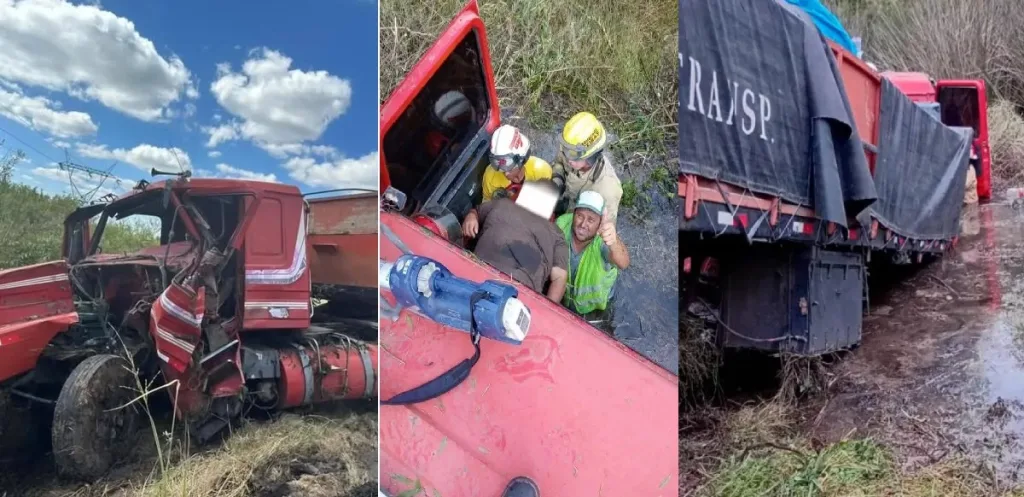 Siniestro vial en RN 12: rescatan a conductor atrapado tras choque de camiones en km 136