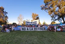 Hubo una nueva movilización masiva al Puente Internacional Artigas en rechazo a HIF Global