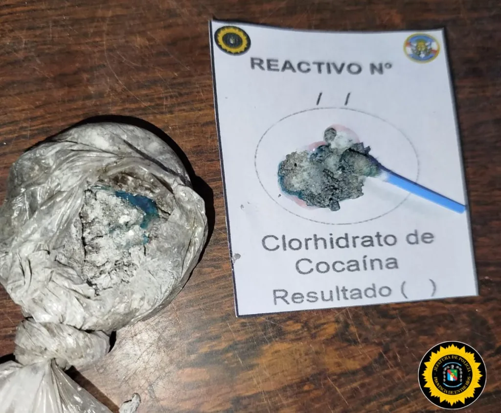 Golpe al narcomenudeo en Gualeguay: secuestran cocaína y detienen a dos hombres tras tres allanamientos
