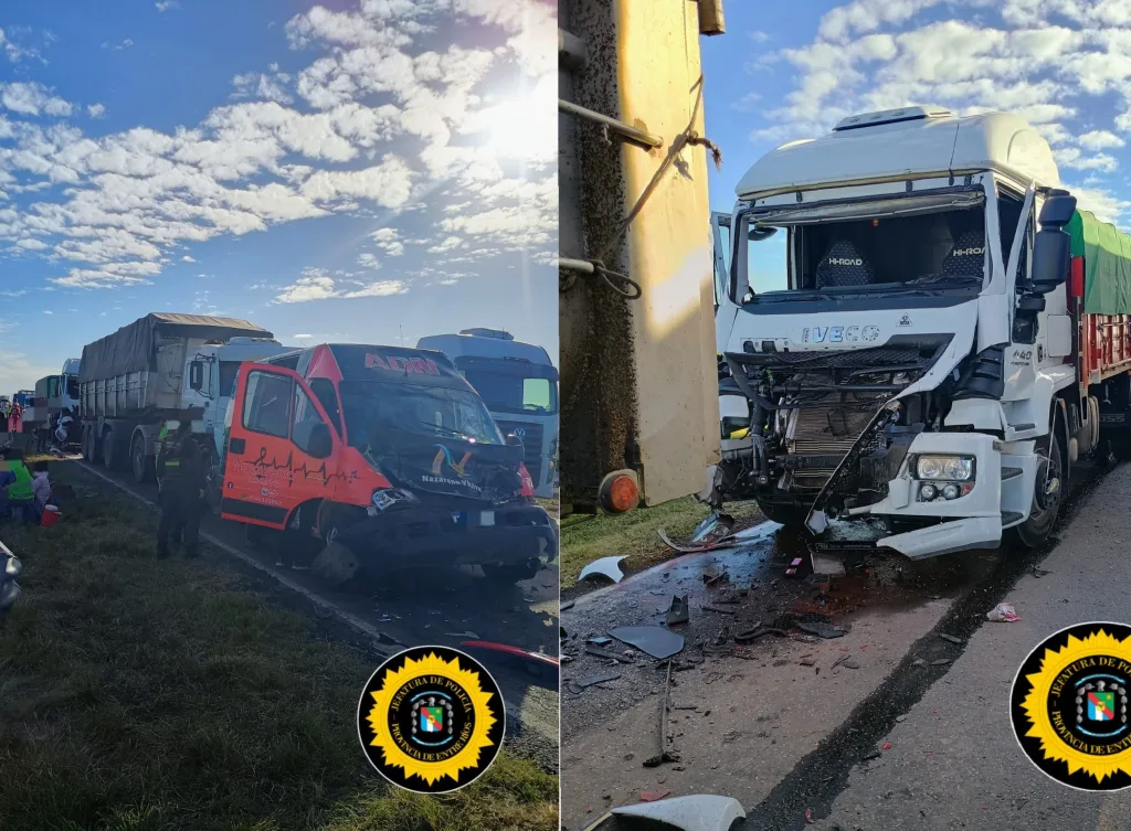 Siniestro vial múltiple en la Ruta Nacional 174: ocho personas fueron asistidas