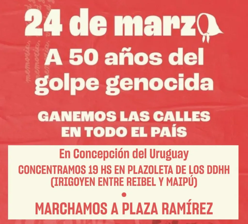 Convocan a marchar este 24 de marzo en Concepción del Uruguay