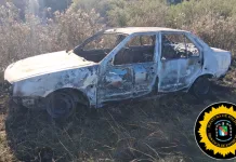 Se incendió un auto en Ruta 6 y afectó la banquina