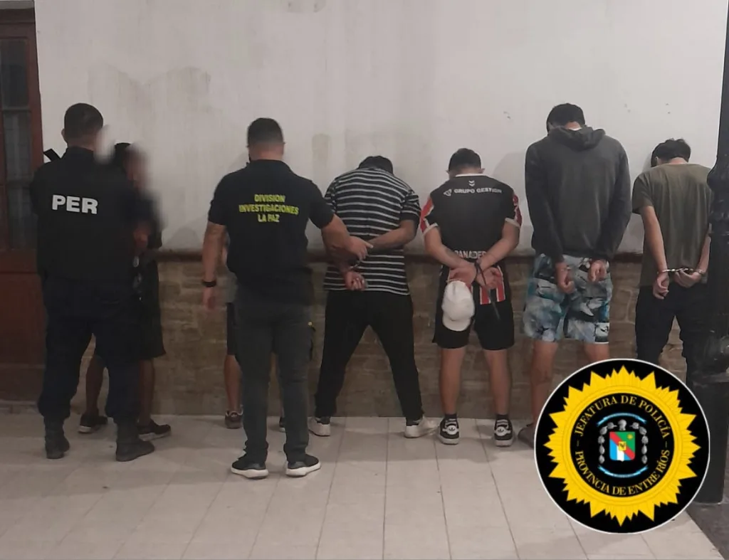 Seis detenidos tras un violento episodio con disparos y enfrentamiento con la Policía