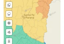 El Servicio Meteorológico emitió una alerta naranja y amarilla para este lunes en la provincia
