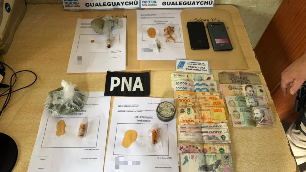 Gualeguaychú: Prefectura realizó cuatro allanamientos por venta de droga y detuvo a cinco personas