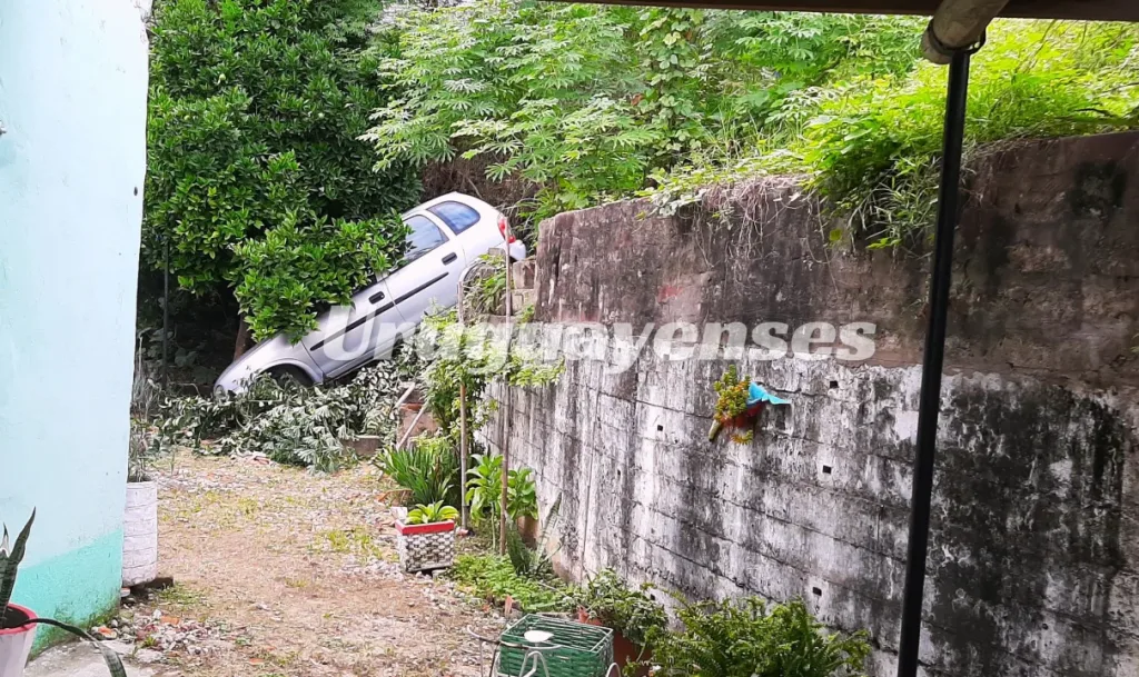 Insólito en barrio San José: un auto terminó dentro del patio de una vivienda