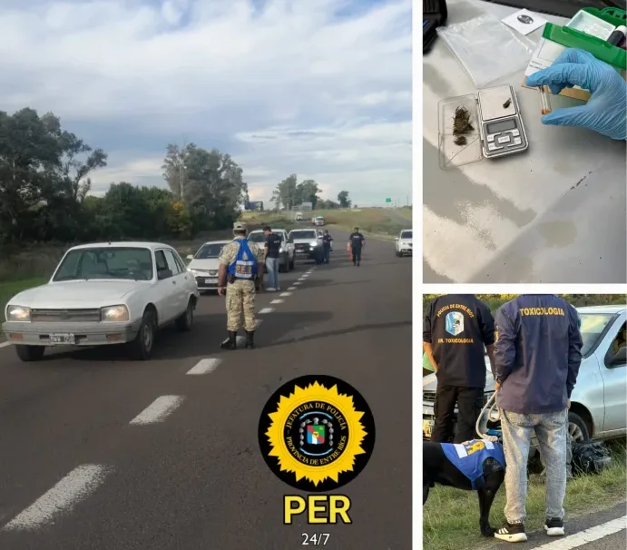 Operativo en Ruta 18: secuestran droga tras control vehicular en San Salvador