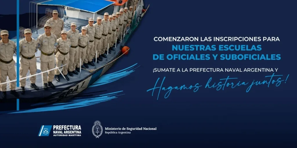 La Prefectura Naval Argentina abrió la inscripción a sus Escuelas de Oficiales y Suboficiales