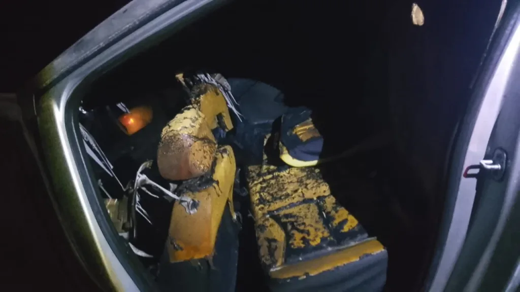Incendio en plena autovía: un auto se prendió fuego durante la madrugada