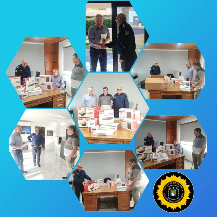 La Jefatura Departamental Federación recibió cámaras lectoras de patentes por parte de CTM Salto Grande
