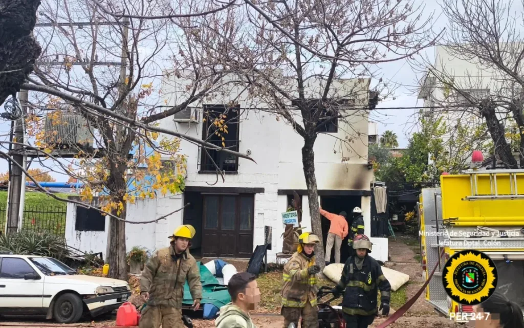 Lo captaron las cámaras y terminó detenido por un incendio intencional en Colón