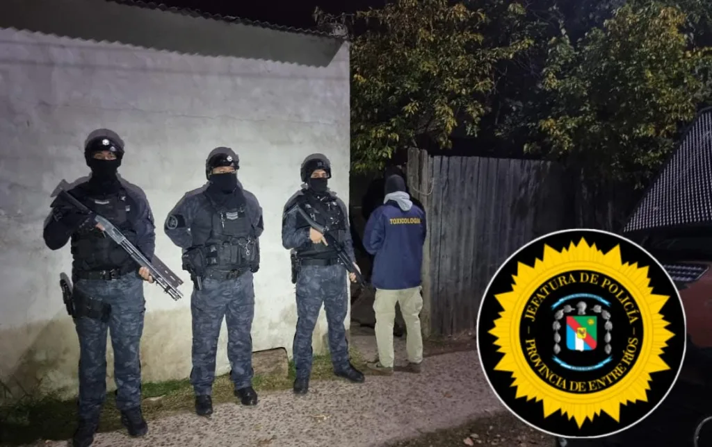 Concordia: Cuatro detenidos tras allanamiento por drogas, secuestraron cocaína compactada