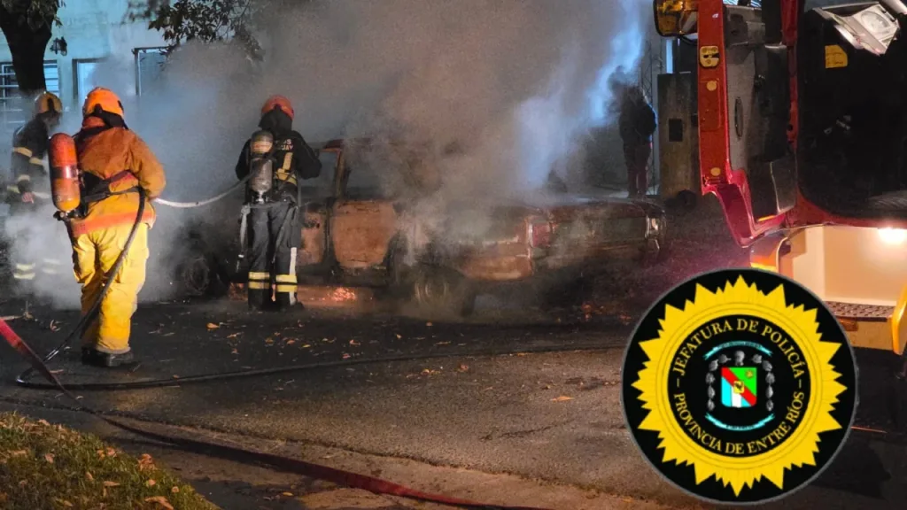 Investigan el incendio total de un automóvil en la vía pública