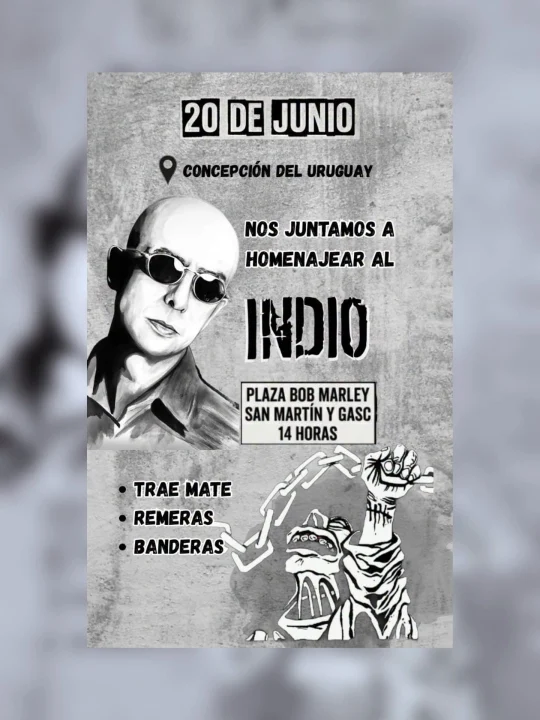 Convocan a los fanáticos del Indio Solari a una jornada homenaje en Concepción del Uruguay