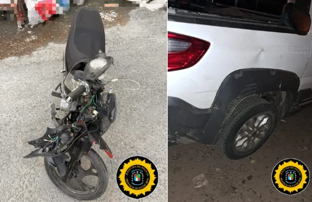 Un adolescente sufrió graves lesiones al chocar su moto contra una camioneta