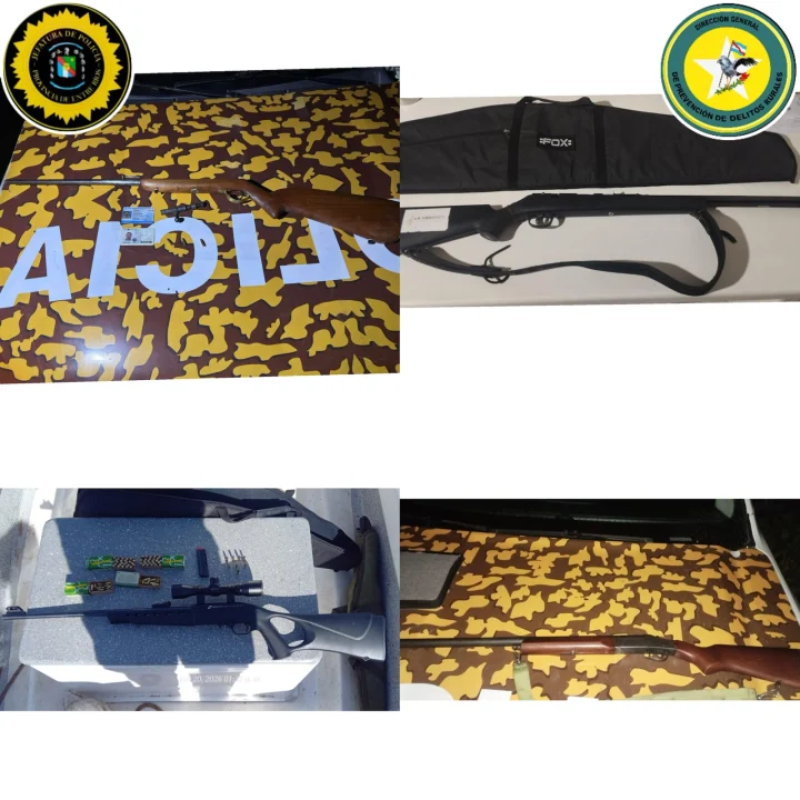 Secuestraron armas, aves protegidas y redes de pesca en una serie de controles en Entre Ríos