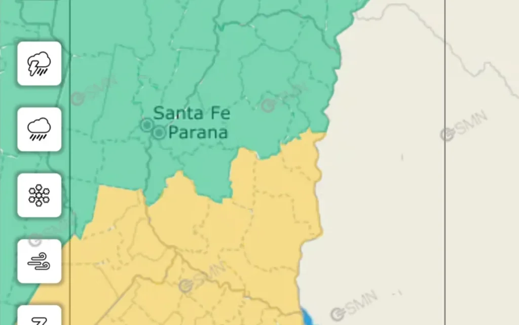 Emitieron alerta amarilla por tormentas para este lunes