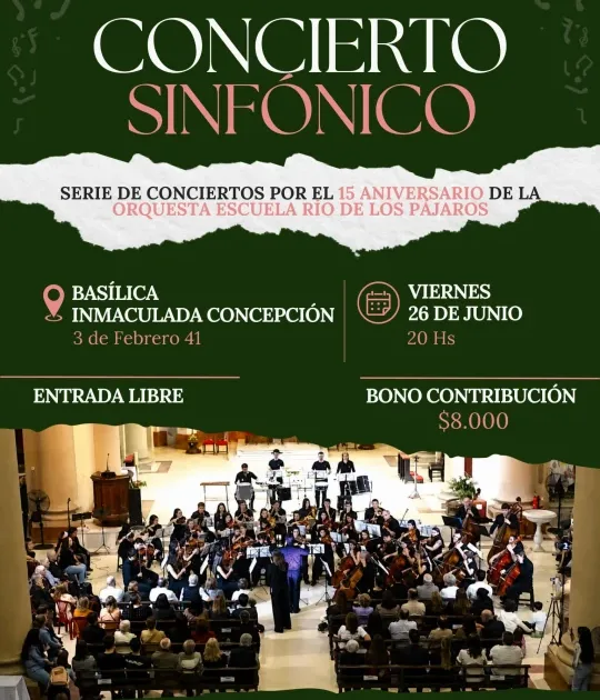 La Basílica será escenario de un nuevo concierto de la Orquesta Río de los Pájaros